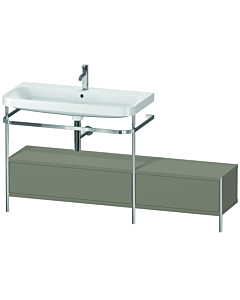 Duravit Happy D.2 Plus vanity washbasin combination HP4863O9292 160x49cm, with metal console, 2000 tap hole, stone gray satin finish