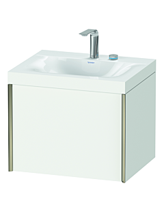 Duravit XViu Waschtisch-Unterschrank XV4609EB118C 60x48cm, 1 Auszug, 2 Hahnlöcher, champagner matt, Rahmen C, weiß matt