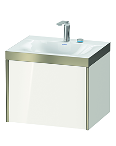 Duravit Meuble sous-vasque XViu XV4609EB122P 60x48cm, 2000 , 2 trous pour robinetterie, champagne mat, Rahmen P, blanc brillant