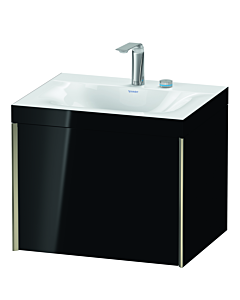 Duravit XViu vanity unit XV4609EB140C 60x48cm, 2000 pull-out, 2 tap holes, matt champagne, Rahmen C, high-gloss black
