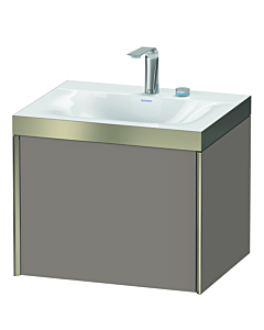 Duravit XViu meuble sous-vasque XV4609EB143P 60x48cm, 2000 , 2 trous pour robinetterie, champagne mat, Rahmen P, basalte mat