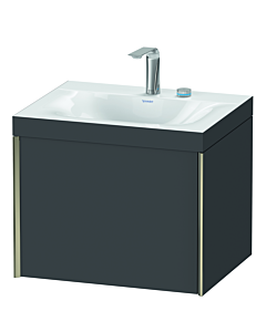 Duravit XViu Waschtisch-Unterschrank XV4609EB149C 60x48cm, 1 Auszug, 2 Hahnlöcher, champagner matt, Rahmen C, graphit matt