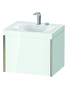 Duravit XViu Waschtisch-Unterschrank XV4609EB185C 60x48cm, 1 Auszug, 2 Hahnlöcher, champagner matt, Rahmen C, weiß hochglanz