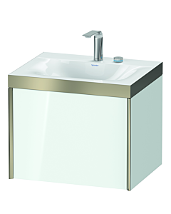 Duravit Meuble sous-vasque XViu XV4609EB185P 60x48cm, 2000 , 2 trous pour robinetterie, champagne mat, Rahmen P, blanc brillant