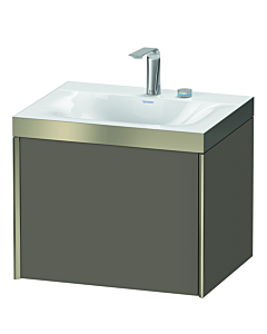 Duravit Meuble sous-vasque XViu XV4609EB190P 60x48cm, 2000 , 2 trous pour robinetterie, champagne mat, Rahmen P, flanelle gris soie mat