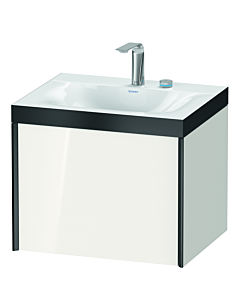 Duravit Meuble sous-vasque XViu XV4609EB222P 60x48cm, 2000 , 2 trous pour robinetterie, noir mat, Rahmen P, blanc brillant