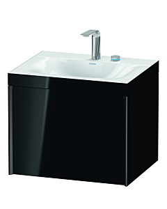 Duravit XViu vanity unit XV4609EB240C 60x48cm, 2000 pull-out, 2 tap holes, matt black, Rahmen C, high-gloss black