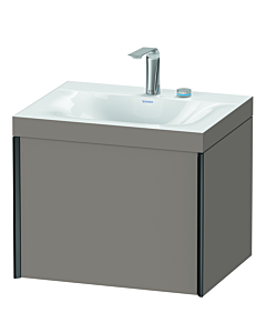 Duravit Meuble sous-vasque XViu XV4609EB243C 60x48cm, 2000 , 2 trous pour robinetterie, noir mat, Rahmen C, basalte mat