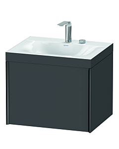 Duravit XViu vanity unit XV4609EB249C 60x48cm, 2000 pull-out, 2 tap holes, matt black, Rahmen C, matt graphite