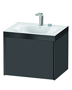 Duravit XViu Waschtisch-Unterschrank XV4609EB249P 60x48cm, 1 Auszug, 2 Hahnlöcher, schwarz matt, Rahmen P, graphit matt