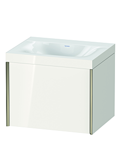 Duravit XViu Waschtisch-Unterschrank XV4609NB122C 60x48cm, 1 Auszug, ohne Hahnloch, champagner matt, Rahmen C, weiß hochglanz