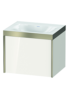 Duravit XViu Waschtisch-Unterschrank XV4609NB122P 60x48cm, 1 Auszug, ohne Hahnloch, champagner matt, Rahmen P, weiß hochglanz