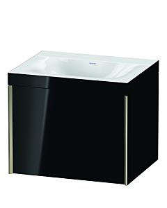 Duravit XViu vanity unit XV4609NB140C 60x48cm, 2000 pull-out, without tap hole, matt champagne, Rahmen C, high-gloss black