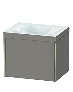 Duravit XViu Waschtisch-Unterschrank XV4609NB143C 60x48cm, 1 Auszug, ohne Hahnloch, champagner matt, Rahmen C, basalt matt