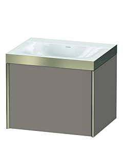 Duravit XViu Waschtisch-Unterschrank XV4609NB143P 60x48cm, 1 Auszug, ohne Hahnloch, champagner matt, Rahmen P, basalt matt