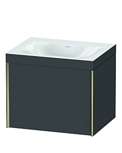 Duravit XViu vanity unit XV4609NB149C 60x48cm, 2000 pull-out, without tap hole, matt champagne, Rahmen C, matt graphite