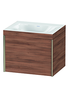 Duravit XViu Waschtisch-Unterschrank XV4609NB179C 60x48cm, 1 Auszug, ohne Hahnloch, champagner matt, Rahmen C, nussbaum natur