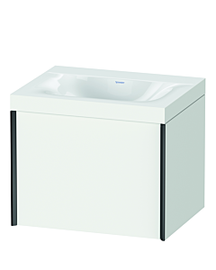 Duravit XViu Waschtisch-Unterschrank XV4609NB218C 60x48cm, 1 Auszug, ohne Hahnloch, schwarz matt, Rahmen C, weiß matt