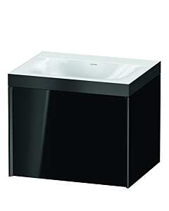 Duravit XViu vanity unit XV4609NB240P 60x48cm, 2000 pull-out, without tap hole, matt black, Rahmen P, high-gloss black