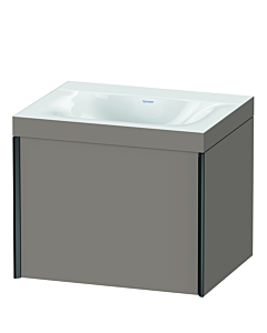 Duravit XViu Waschtisch-Unterschrank XV4609NB243C 60x48cm, 1 Auszug, ohne Hahnloch, schwarz matt, Rahmen C, basalt matt