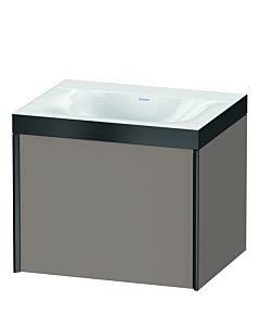 Duravit XViu Waschtisch-Unterschrank XV4609NB243P 60x48cm, 1 Auszug, ohne Hahnloch, schwarz matt, Rahmen P, basalt matt