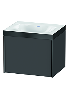 Duravit XViu Waschtisch-Unterschrank XV4609NB249P 60x48cm, 1 Auszug, ohne Hahnloch, schwarz matt, Rahmen P, graphit matt