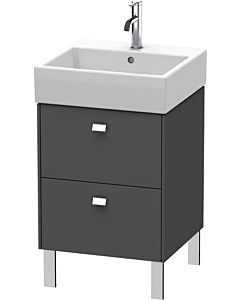 Duravit Brioso Waschtischunterbau BR443201049 484x459mm, Graphit Matt, 2 Auszüge, Griff Chrom