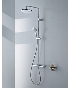 Système de douche apparent Duravit Shower Systems 1000 MinusFlow TH4282008010 avec mitigeur thermostatique, finition chromée brillante