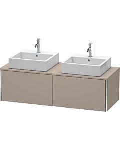 Duravit XSquare Meuble sous lavabo XS4906B4343 140x40x58,4cm, 2 tiroirs, des deux côtés, basalte mat