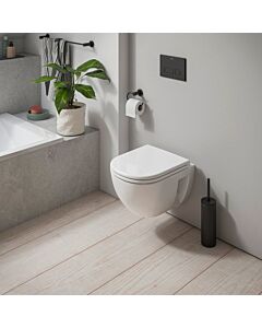 Duravit D-Code wall-hung, deep-flush toilet set 45150900A1 with toilet seat, soft-close mechanism, rimless, white high gloss