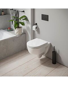 Duravit D-Code wall-hung, deep-flush toilet set 45130900B2 with toilet seat, soft-close mechanism, rimless, white