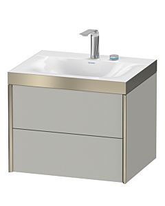 Duravit XViu vanity unit XV4614OB135P 60x48cm, 2 drawers, 2000 tap hole, matt champagne, Rahmen P, terra oak