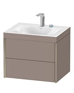 Duravit XViu Waschtisch-Unterschrank XV4614EB143C 60x48cm, 2 Schubkästen, 2 Hahnlöcher, champagner matt, Rahmen C, basalt matt
