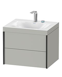 Duravit XViu vanity unit XV4614EB207C 60x48cm, 2 drawers, 2 tap holes, matt black, Rahmen C, matt concrete gray