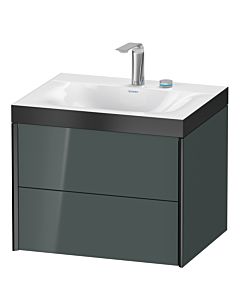 Duravit XViu vanity unit XV4614EB238P 60x48cm, 2 drawers, 2 tap holes, matt black, Rahmen P, dolomiti gray high gloss
