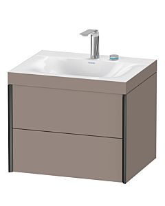 Duravit XViu vanity unit XV4614EB243C 60x48cm, 2 drawers, 2 tap holes, matt black, Rahmen C, matt basalt