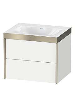 Duravit XViu Waschtisch-Unterschrank XV4614NB118P 60x48cm, 2 Schubkästen, ohne Hahnloch, champagner matt, Rahmen P, weiß matt