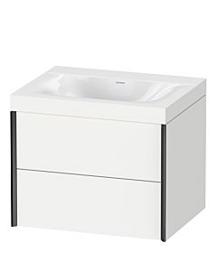 Duravit XViu Waschtisch-Unterschrank XV4614NB218C 60x48cm, 2 Schubkästen, ohne Hahnloch, schwarz matt, Rahmen C, weiß matt