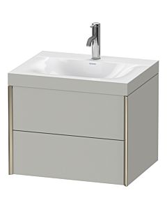 Duravit XViu meuble sous-vasque XV4614OB107C 60x48cm, 2 tiroirs, 2000 , champagne mat, Rahmen C, gris béton mat