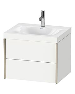 Duravit XViu Waschtisch-Unterschrank XV4614OB118C 60x48cm, 2 Schubkästen, 1 Hahnloch, champagner matt, Rahmen C, weiß matt