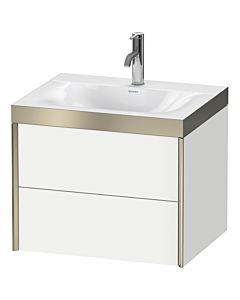 Duravit XViu meuble sous-vasque XV4614OB118P 60x48cm, 2 tiroirs, 2000 , champagne mat, Rahmen P, blanc mat