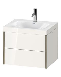 Duravit Meuble sous-vasque XViu XV4614OB122C 60x48cm, 2 tiroirs, 2000 , champagne mat, Rahmen C, blanc brillant