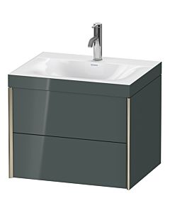 Duravit Meuble sous-vasque XViu XV4614OB138C 60x48cm, 2 tiroirs, 2000 , champagne mat, Rahmen C, gris dolomiti brillant