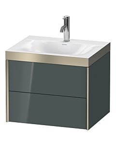 Duravit Meuble sous-vasque XViu XV4614OB138P 60x48cm, 2 tiroirs, 2000 , champagne mat, Rahmen P, gris dolomiti brillant