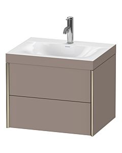 Duravit XViu vanity unit XV4614OB143C 60x48cm, 2 drawers, 2000 tap hole, matt champagne, Rahmen C, matt basalt