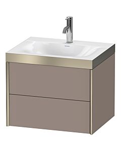 Duravit XViu vanity unit XV4614OB143P 60x48cm, 2 drawers, 2000 tap hole, matt champagne, Rahmen P, matt basalt
