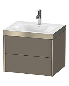 Duravit XViu Waschtisch-Unterschrank XV4614OB190P 60x48cm, 2 Schubkästen, 1 Hahnloch, champagner matt, Rahmen P, flannel grey seidenmatt