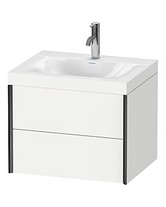 Duravit XViu Waschtisch-Unterschrank XV4614OB218C 60x48cm, 2 Schubkästen, 1 Hahnloch, schwarz matt, Rahmen C, weiß matt