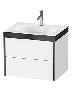 Duravit XViu meuble sous-vasque XV4614OB218P 60x48cm, 2 tiroirs, 2000 , noir mat, Rahmen P, blanc mat