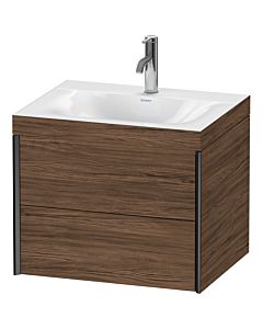 Duravit Meuble sous-vasque XViu XV4614OB221C 60x48cm, 2 tiroirs, 2000 , noir mat, Rahmen C, noyer foncé